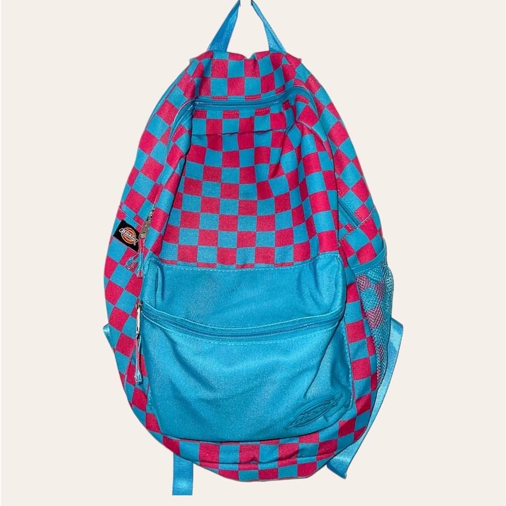 Dickies Pink & Blue Checkerboard School Backpack